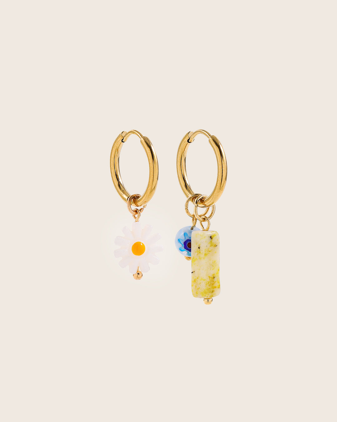 Asymmetry Daisy Drop Earrings