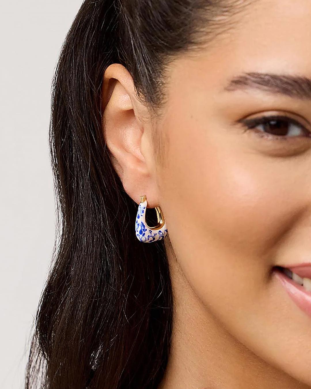 Blue China Earrings