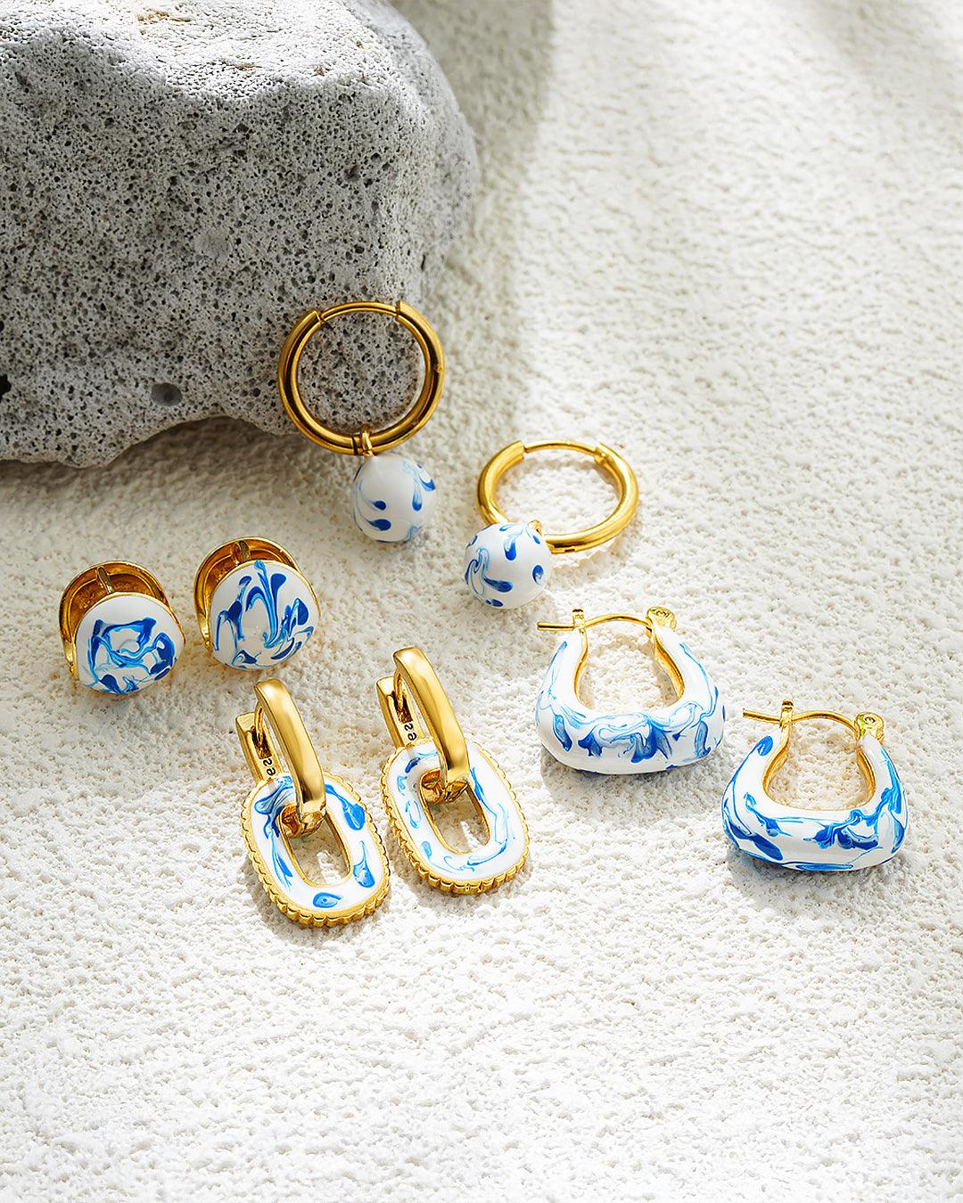Blue China Earrings