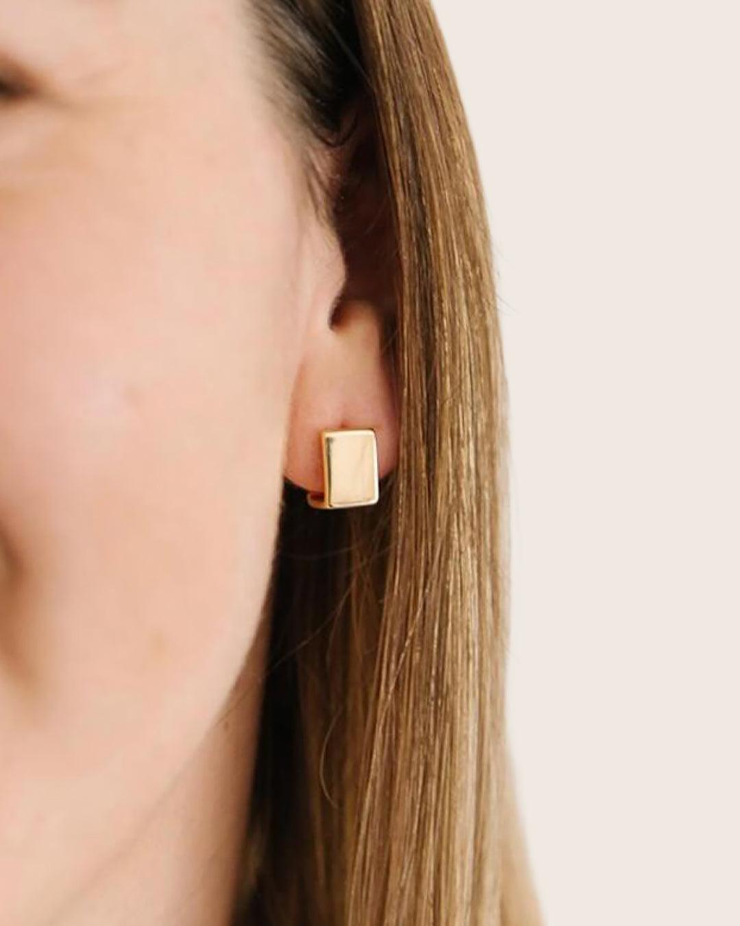 Cube Huggie Earrings