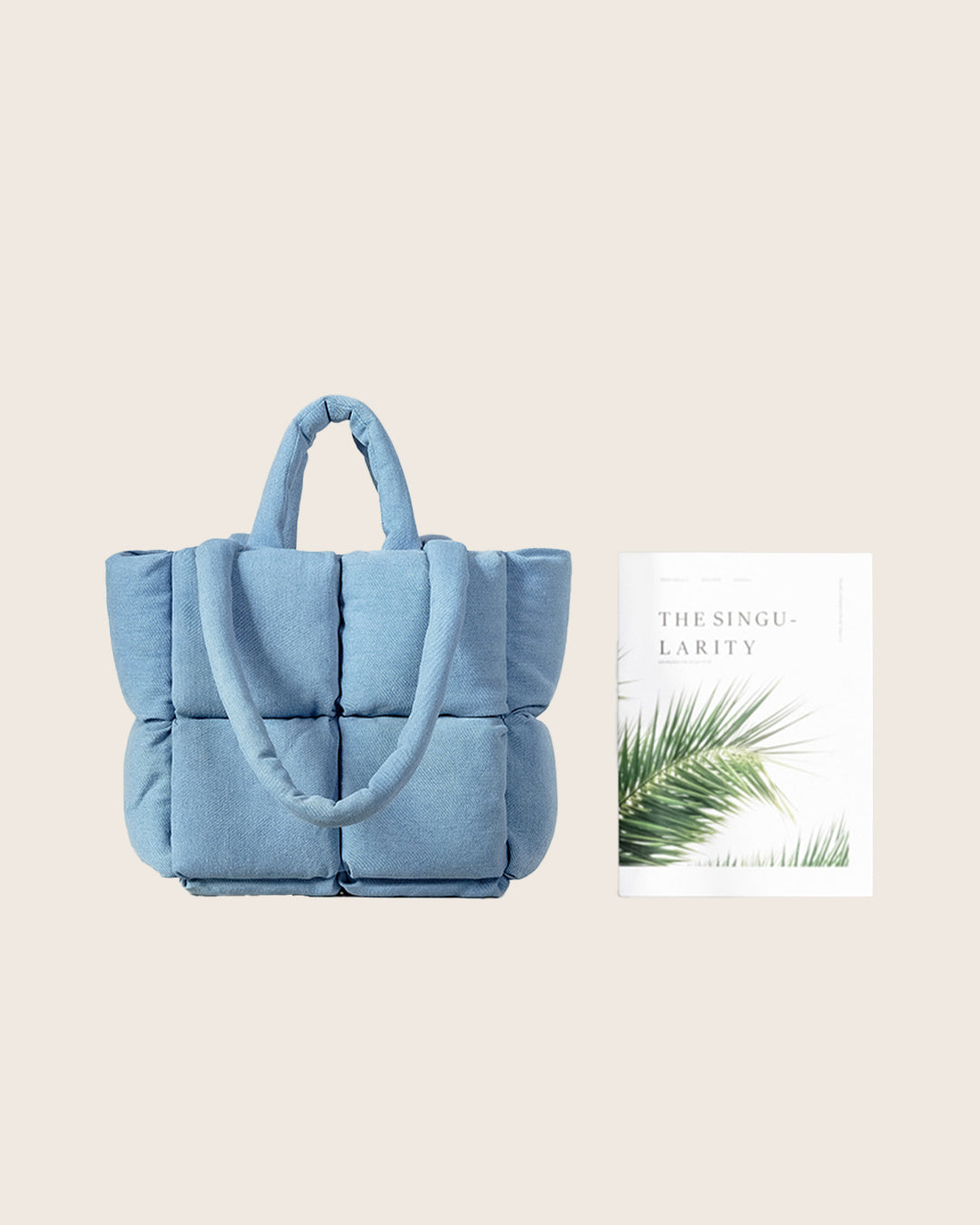 Denim Puffer Tote