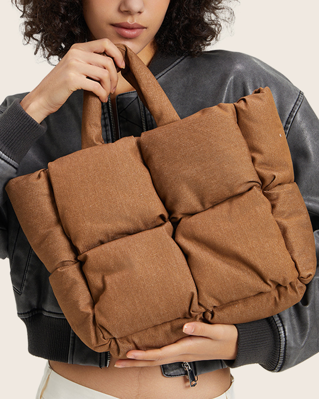Denim Puffer Tote