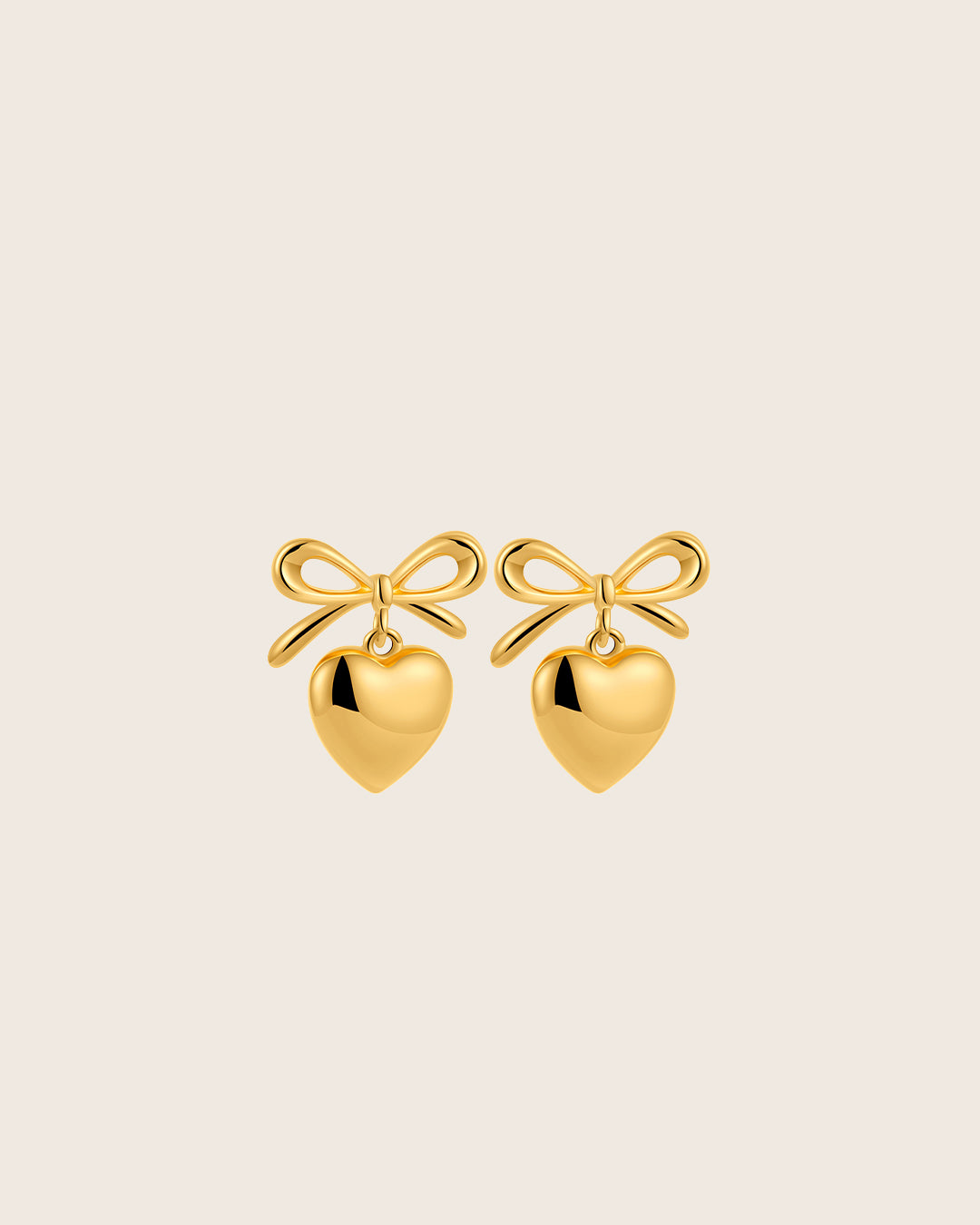 Bow Heart Studs