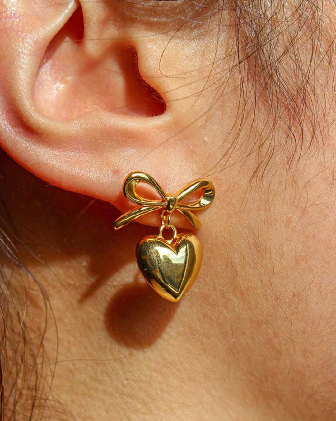 Bow Heart Studs