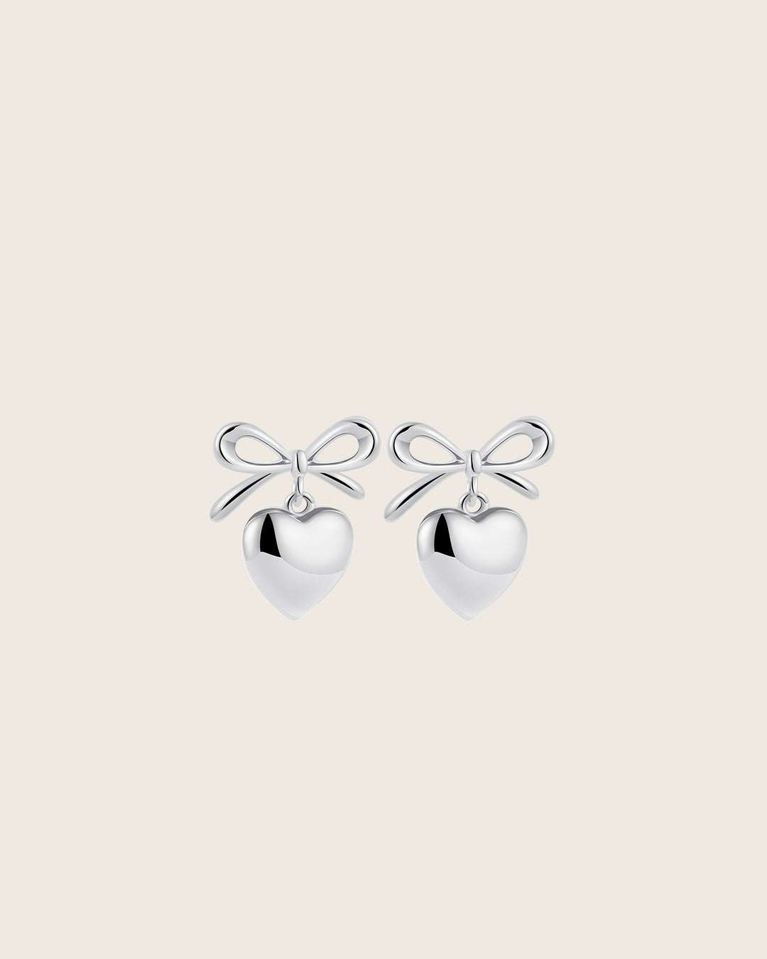 Bow Heart Studs