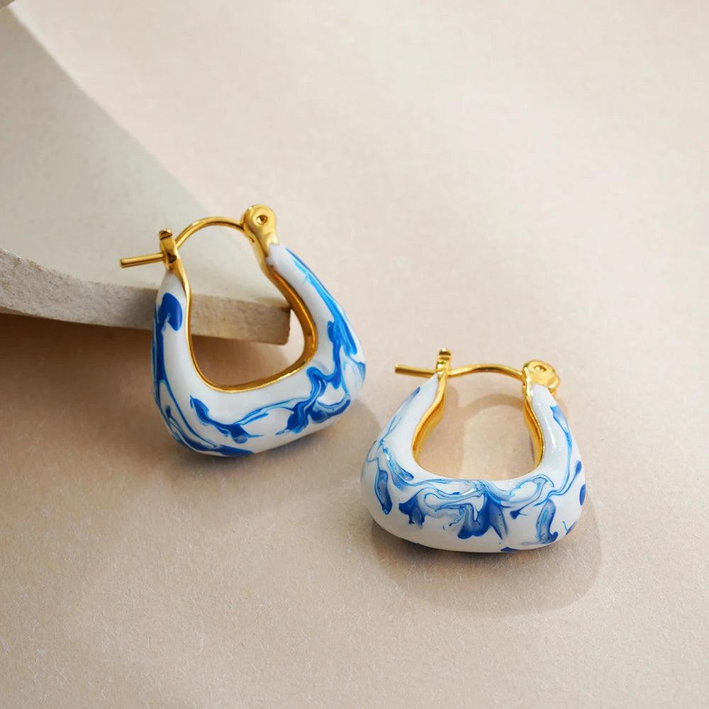 Blue China Earrings