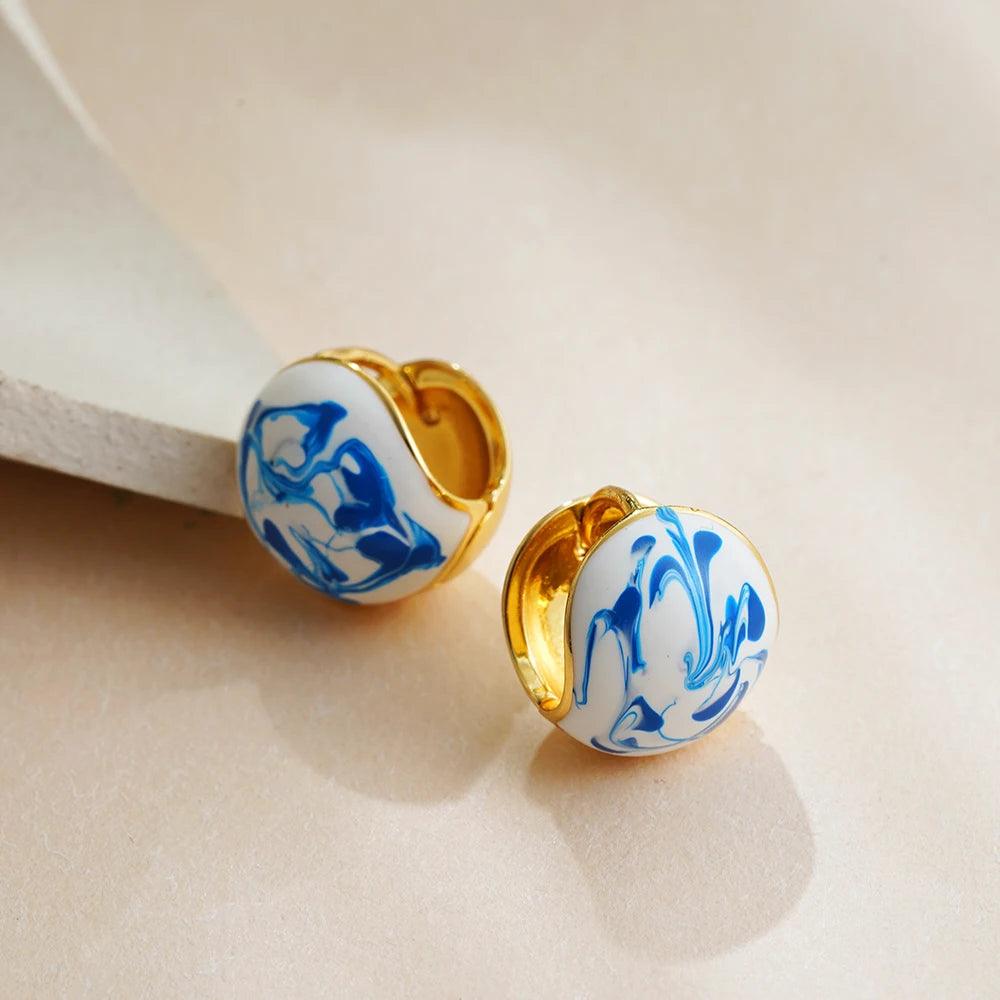 Blue China Earrings