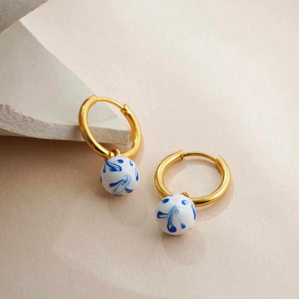 Blue China Earrings