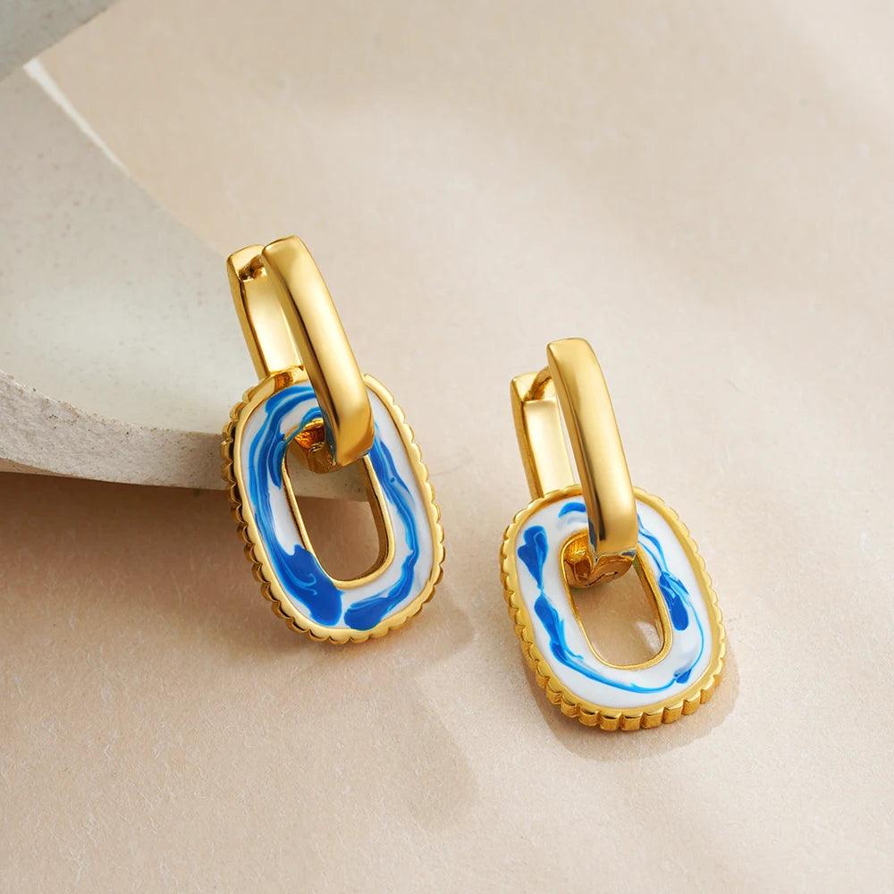 Blue China Earrings