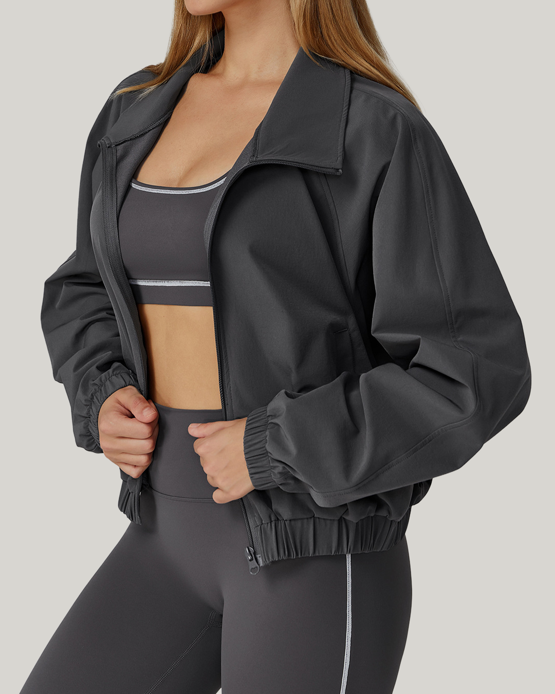 Windbreaker Zip Jacket Ash