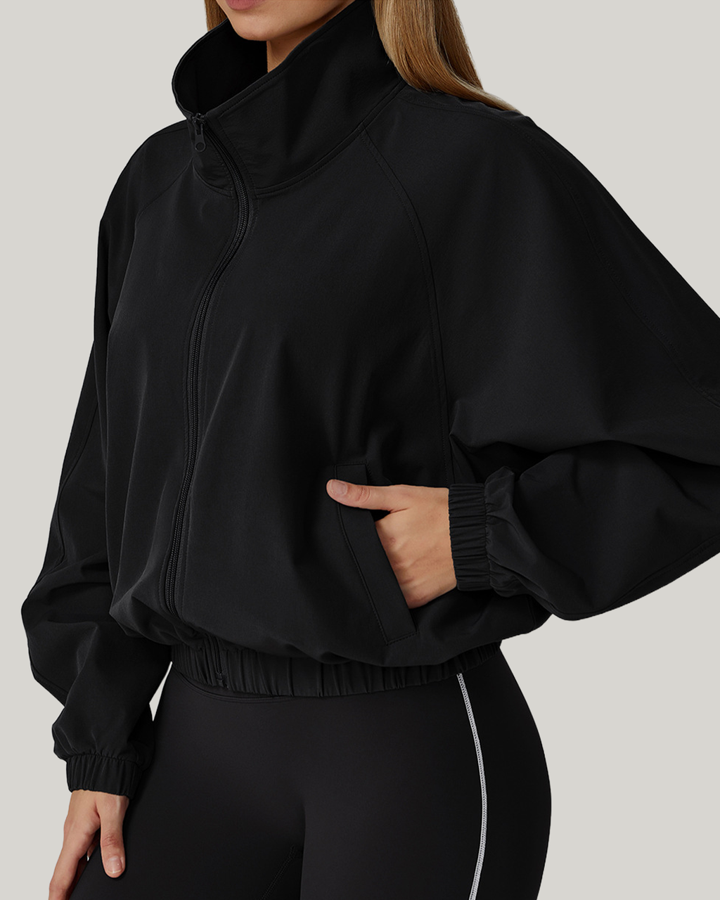 Windbreaker Zip Jacket Ebony
