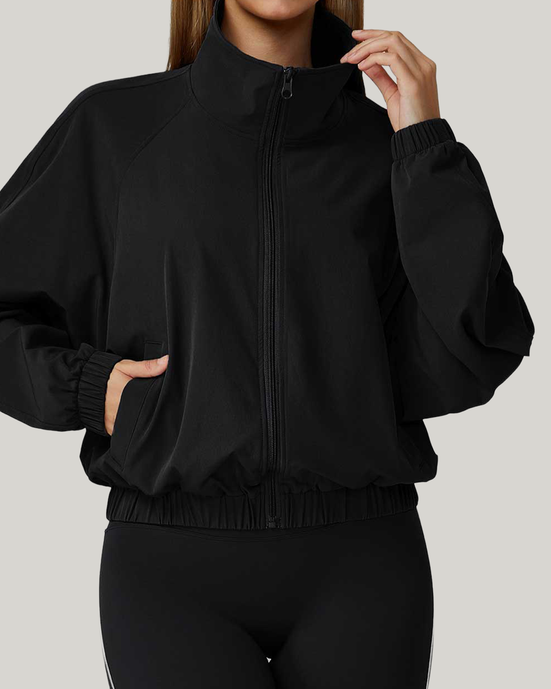 Windbreaker Zip Jacket Ebony