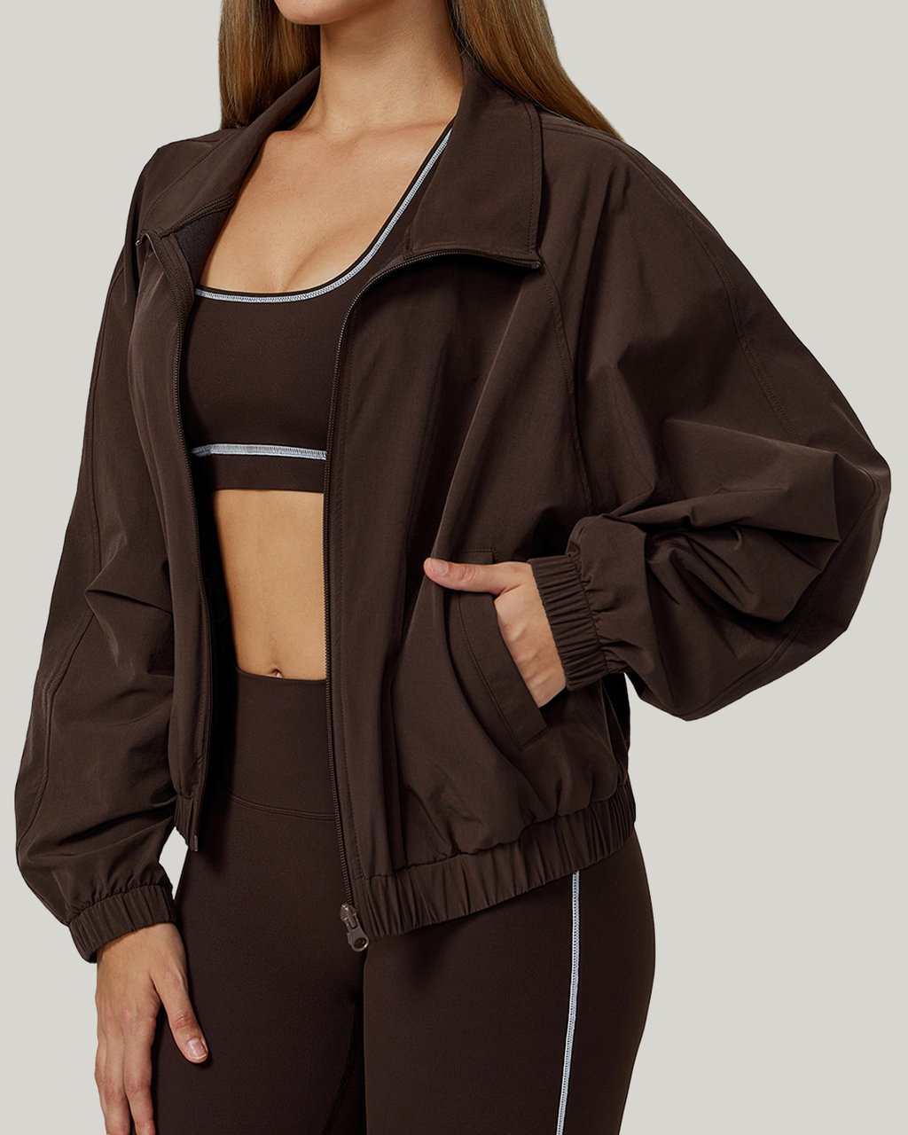 Windbreaker Zip Jacket Espresso