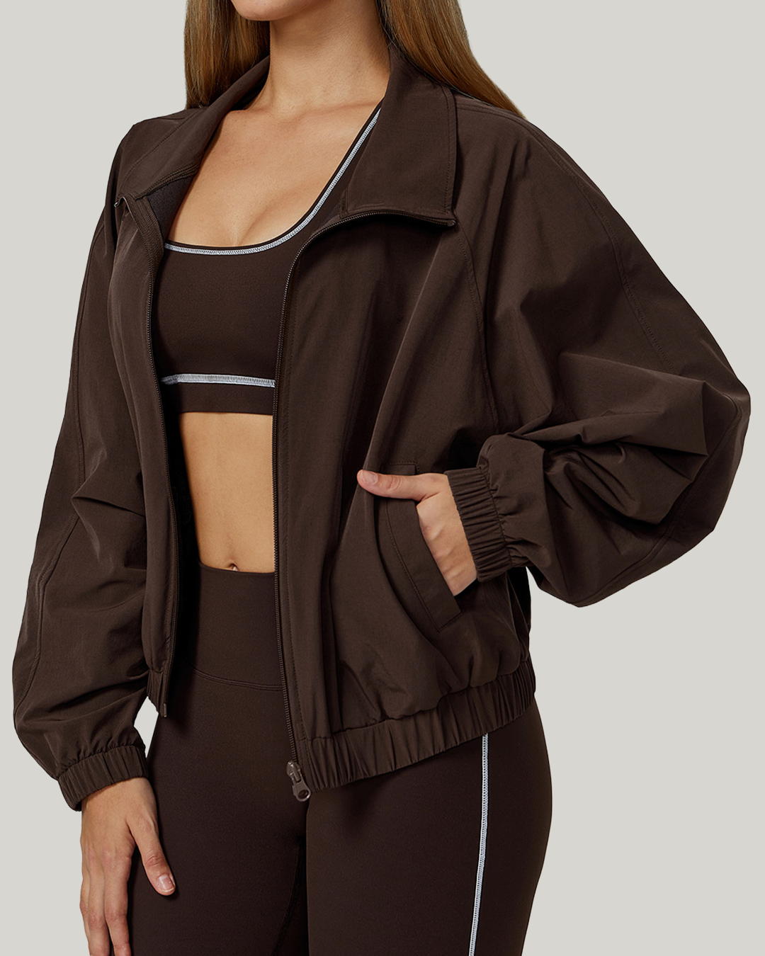 Windbreaker Zip Jacket Espresso