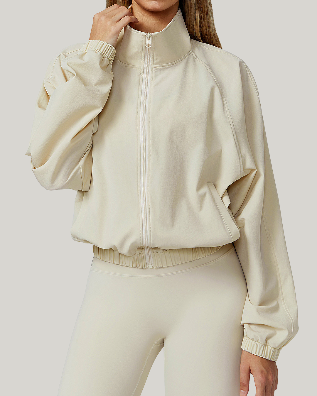 Windbreaker Zip Jacket Cream