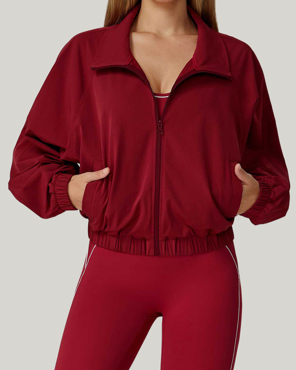 Windbreaker Zip Jacket Ruby