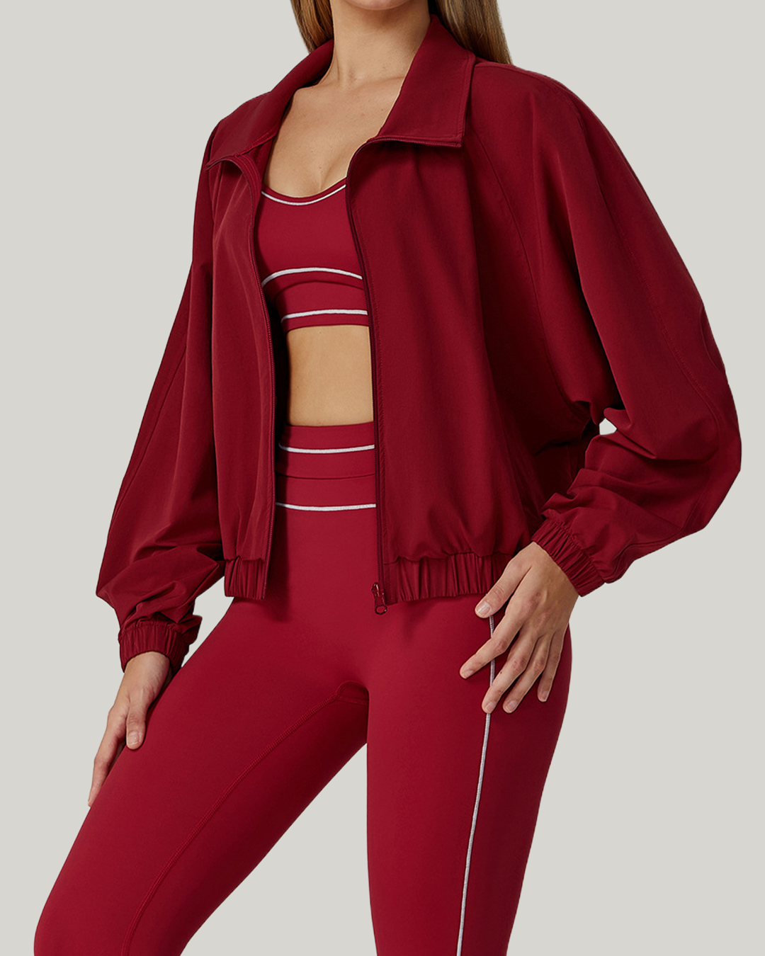 Windbreaker Zip Jacket Ruby