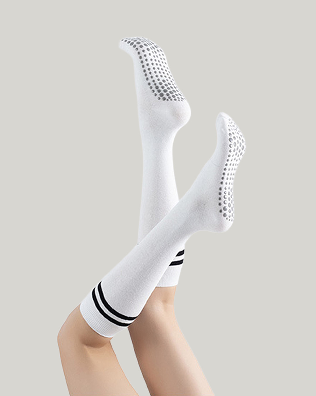 Striped Knee High Grip Socks
