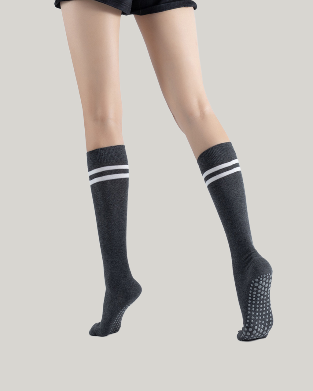 Striped Knee High Grip Socks