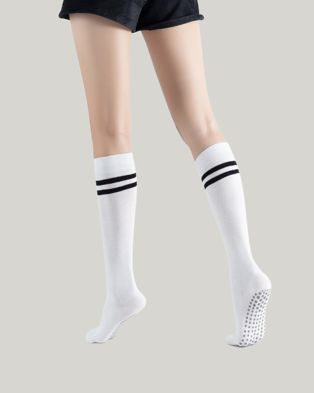 Striped Knee High Grip Socks