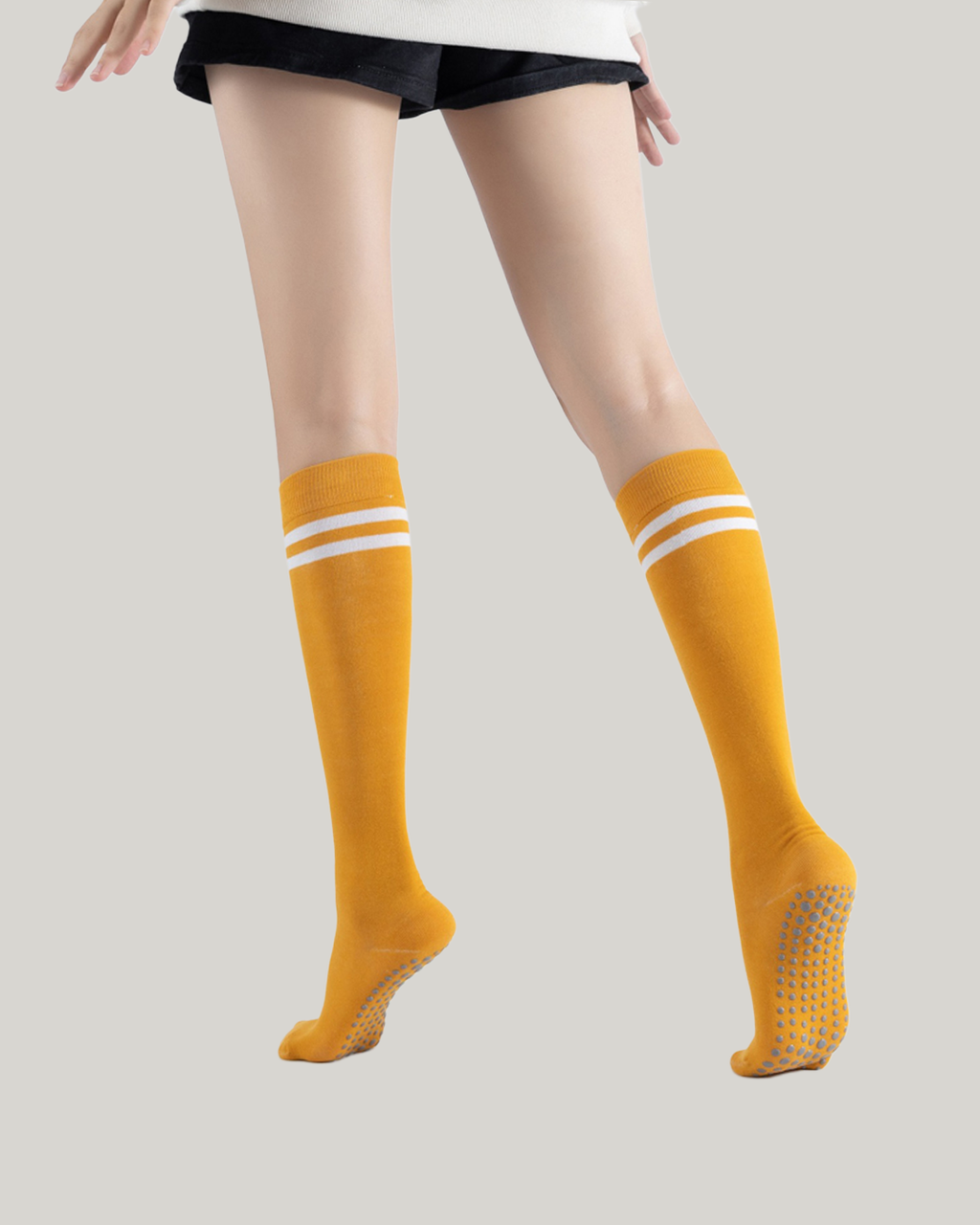 Striped Knee High Grip Socks